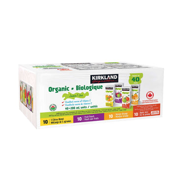 Image of Kirkland Signature Organic Juice Assorted Flavours - 40 x 200 Grams